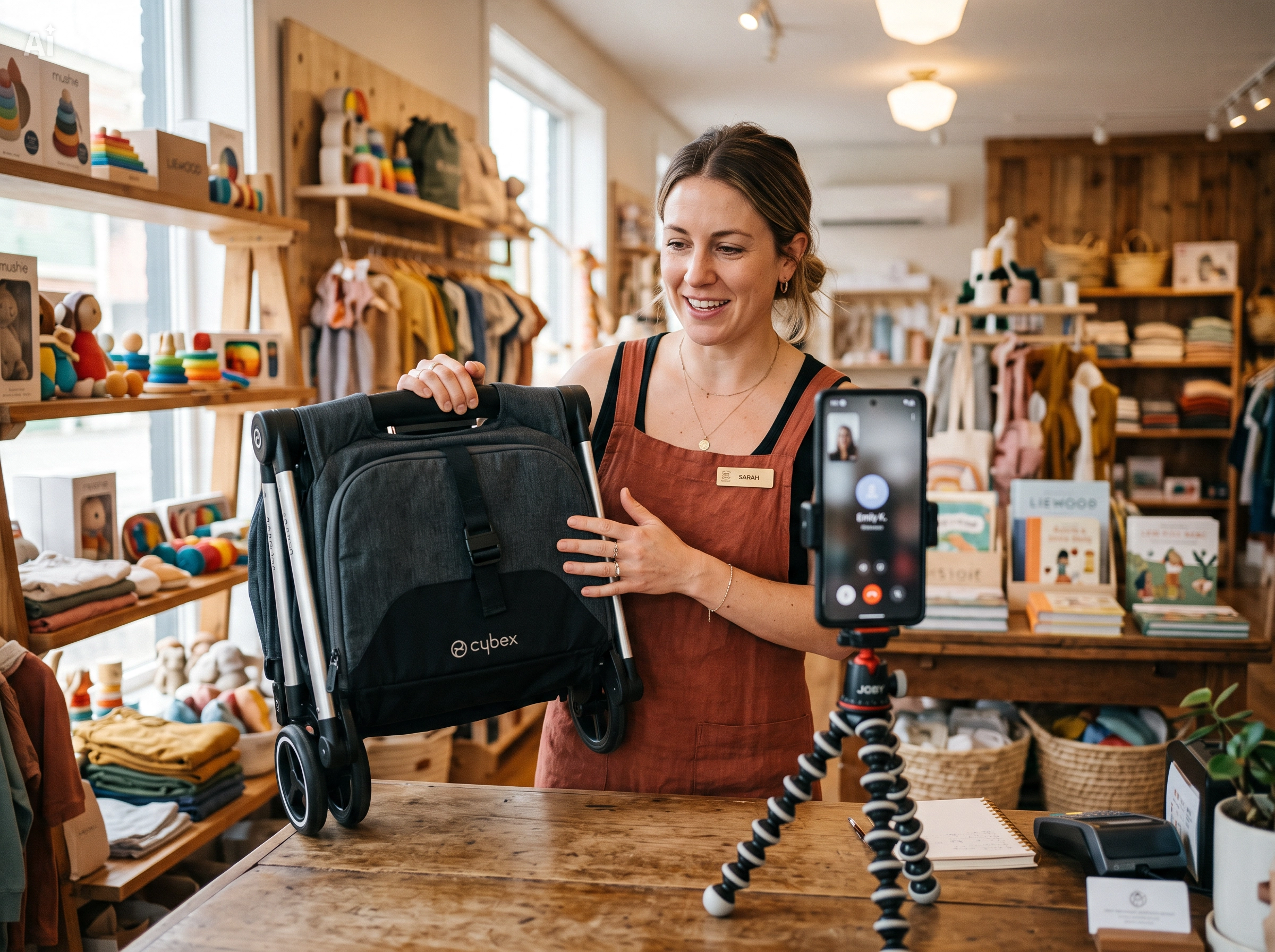You show her the product live